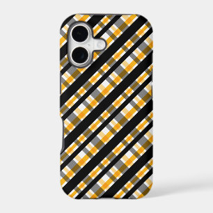 Modern Diagonal Autumn Plaid Pattern iPhone 17 Case