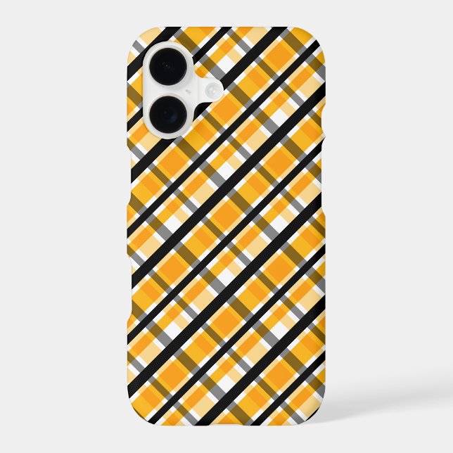 Modern Diagonal Autumn Plaid Pattern Iphone Case (Back)