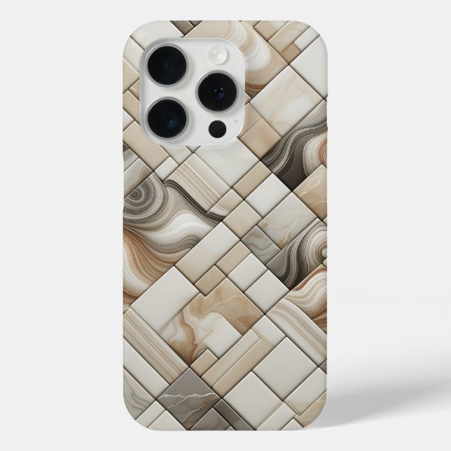 Modern Diagonal Marble Phone Case - Abstract Fluid (Back)