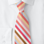 Modern Diagonal Muted Candy Stripe Neck Tie<br><div class="desc">Eyecatching modern muted warm toned diagonal striped design.</div>