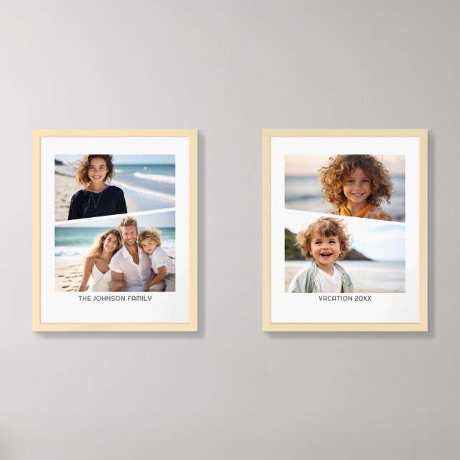 Modern Diagonal Photo Collage - 4 Photos - Gray Wall Art Sets (Front)