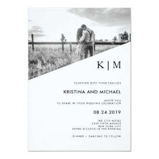 Modern Diagonal | Photo Wedding Invitation