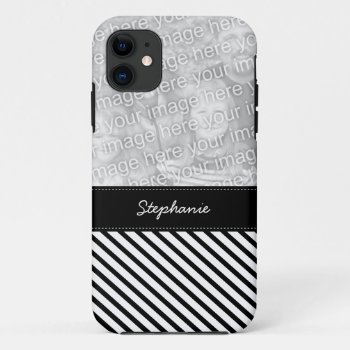 Modern Diagonal Stripes Custom Photo Iphone 5 Case by stripedhope at Zazzle