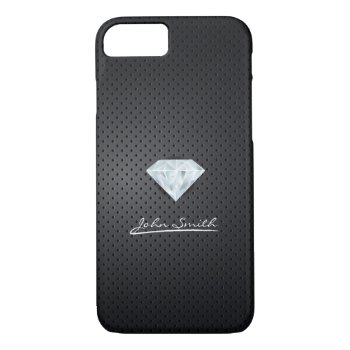 Modern Diamond Dark Metal Iphone 7 Case by caseplus at Zazzle