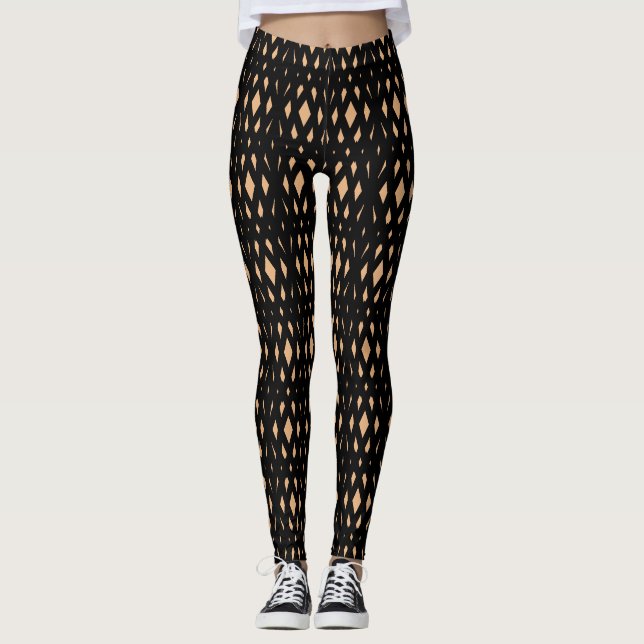 Modern Diamond Geometric Pattern Leggings (Front)