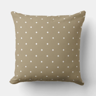Modern Diamond Geometric Pattern on Beige Throw Pillow