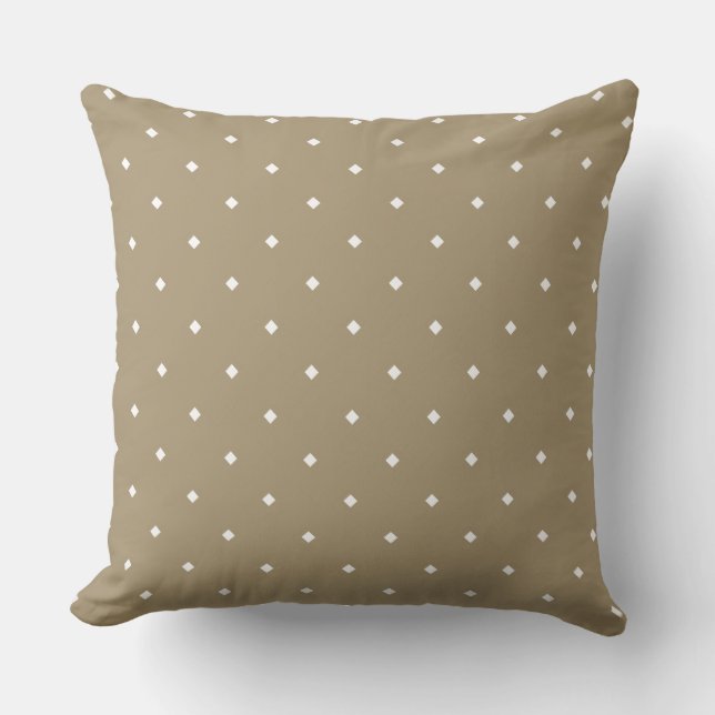 Modern Diamond Geometric Pattern on Beige Throw Pillow (Front)