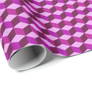 Modern Diamond Grid, Amethyst Purple and Violet Wrapping Paper