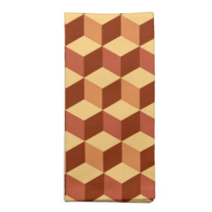 Modern diamond grid - tan, brown and rust napkin