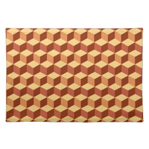 Modern diamond grid - tan, brown and rust placemat