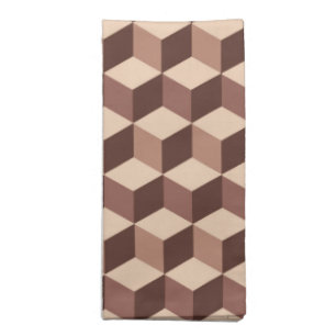 Modern Diamond Grid, Taupe, Brown and Beige Napkin