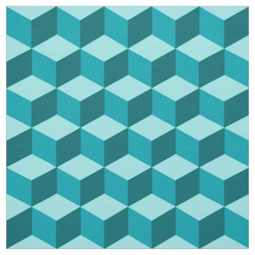 Modern Diamond Grid, Turquoise, Teal and Aqua Fabric