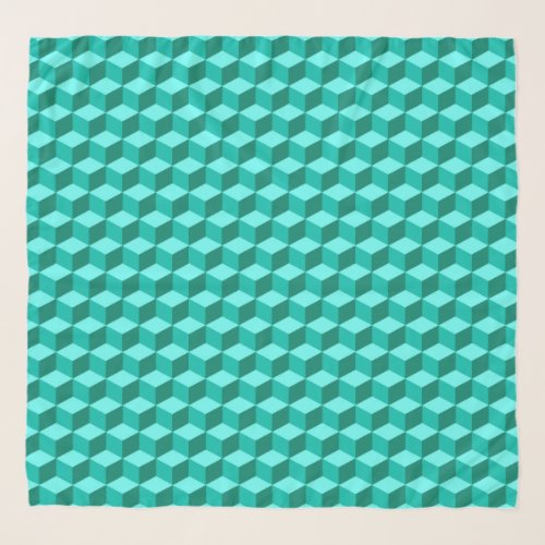 Modern Diamond Grid Turquoise Teal and Aqua Scarf