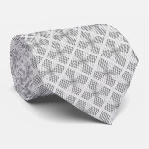 Modern Diamond Pattern in Light Silver Gray Shades Neck Tie