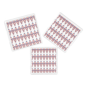 Modern Diamond Pattern Pink and Blue Acrylic Tray