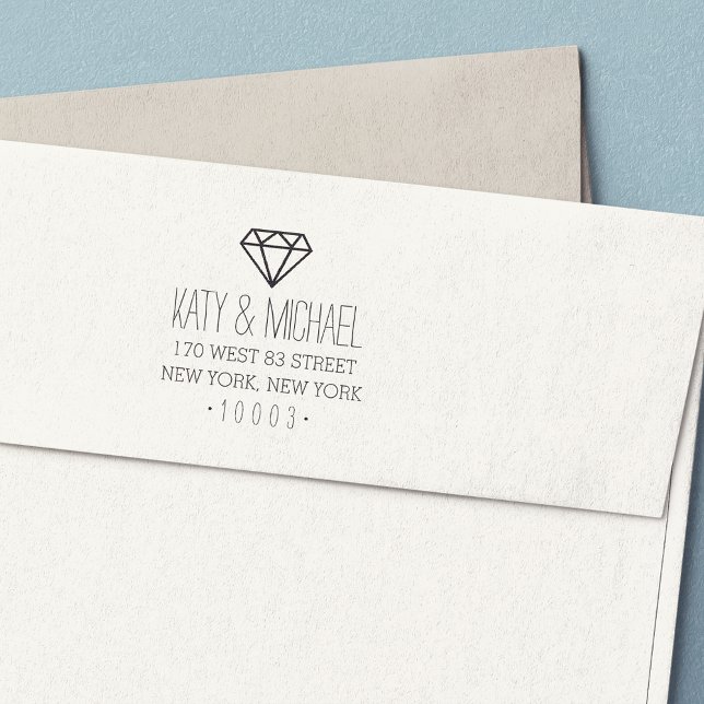 Modern Diamond Return Address Stamp (Creator Uploaded)