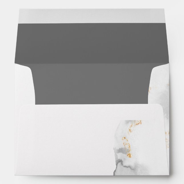 Modern Diamond Watercolor Agate JustCards™ Envelope (Back (Bottom))