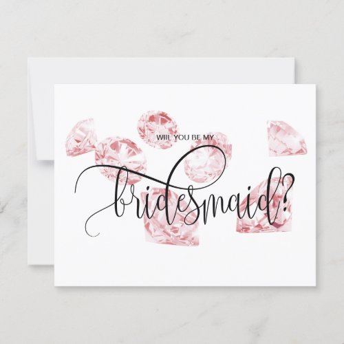 modern diamond will you be my bridesmaid invitatio invitation