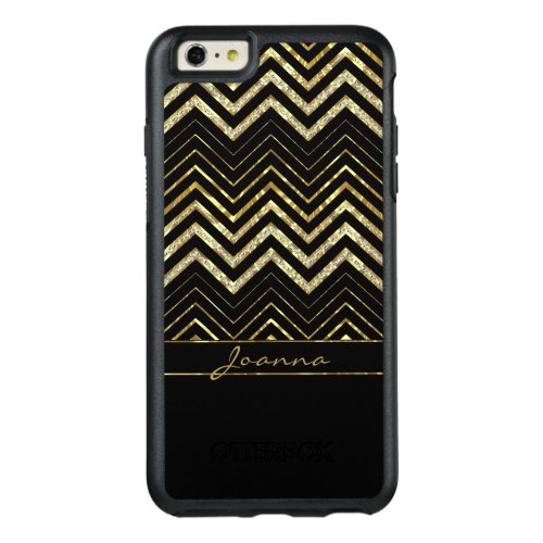 Modern Diamonds And Gold Chevron Pattern OtterBox iPhone 66s Plus Case