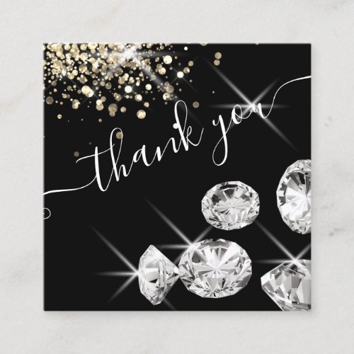 modern diamonds thank you for your business square square business card