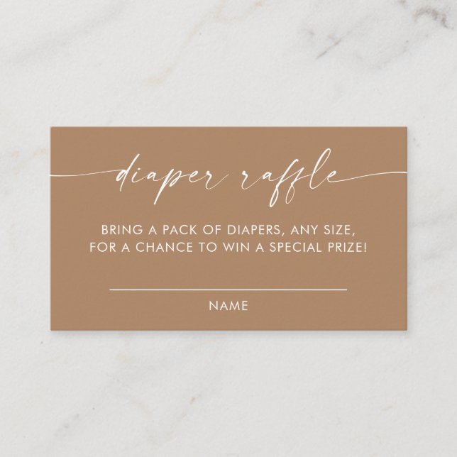 Modern Diaper Raffle Card | Baby Shower Game  (Front)