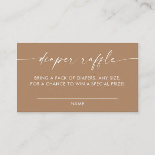 Modern Diaper Raffle Card   Baby Shower Game 