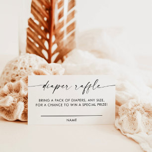 Modern Diaper Raffle Card Baby Shower Game