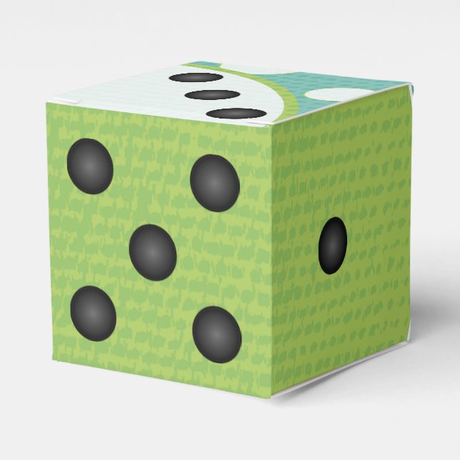 Modern Dice or Die Wedding Party Favor Box (Front Side)
