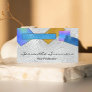 Modern Dichroic Fused Glass Art White Colorful Business Card