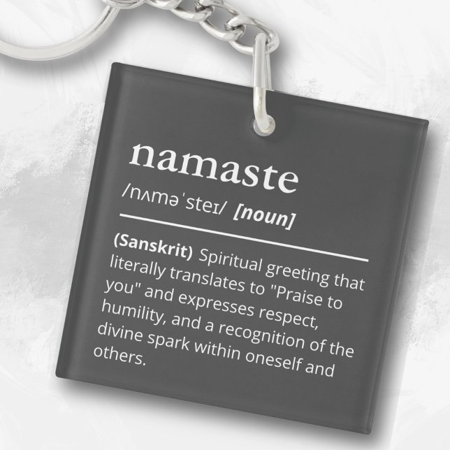 Modern Dicitonary Namaste Yoga Spiritual Black Keychain (Creator Uploaded)