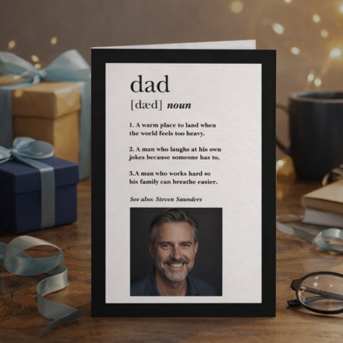 Modern Dictionary Definition Photo Father’s Day  Card
