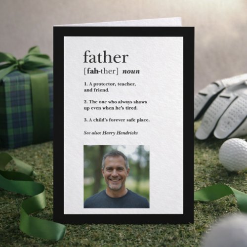 Modern Dictionary Definition Photo Father’s Day  Card