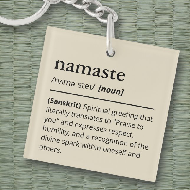 Modern Dictionary Namaste Yoga Neutral Beige Keychain (Creator Uploaded)