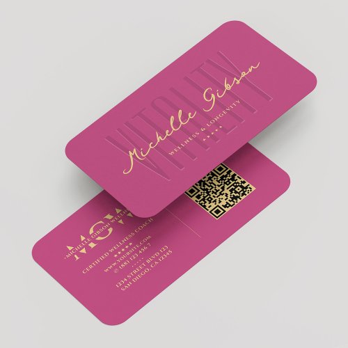Modern Dietician Nutritionist Pink Gold Monogram Business Card