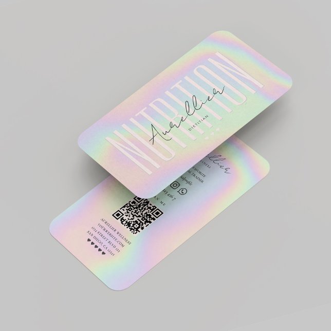 Modern Dietitian Nutritionist Holographic  Business Card (Modern Dietitian Nutritionist Holographic Business Card
)