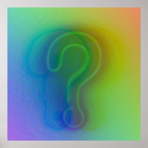 Modern Digital Art  Rainbow Shadow Question Wall Poster