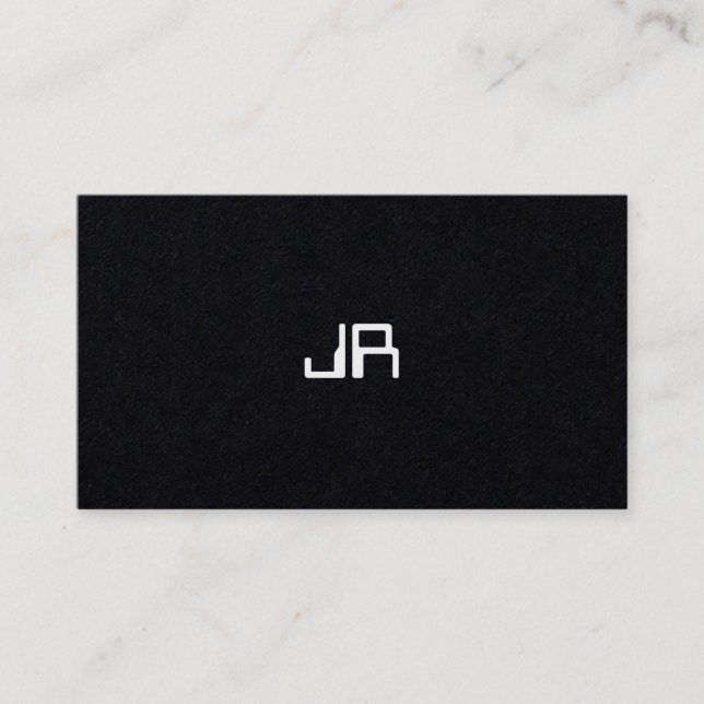 Modern digital minimalism black kraft business card (Front)