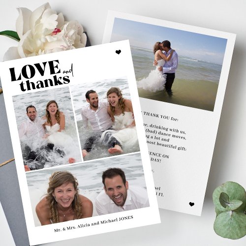 Modern digital printable wedding photo thank you invitation