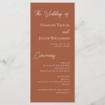 Modern Digital Template Terracotta Wedding Program<br><div class="desc">This terracotta fall wedding ceremony program is perfect for a bohemian style wedding. This trending color palette is perfect for a late summer or fall wedding. Make this program your own by including your names and all of your wedding ceremony details. Have them printed or choose a digital download to...</div>