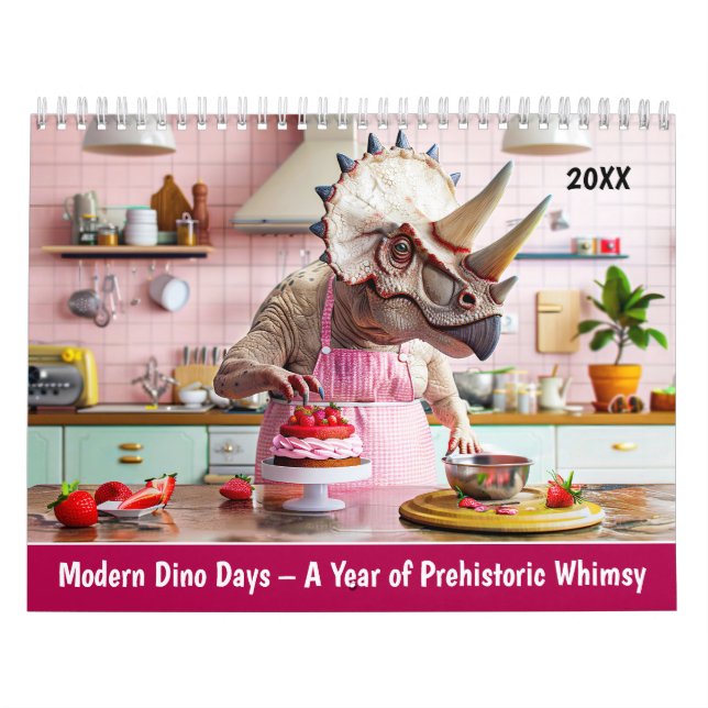 Modern Dino Days – A Year of Prehistoric Whimsy Calendar (Cover)