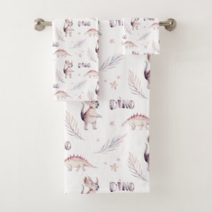 Modern Dino Dinosaur Pattern Bath Towel Set
