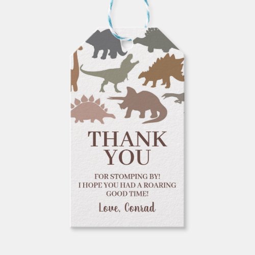 Modern Dinosaur Birthday Party Thank You Favor Gift Tags