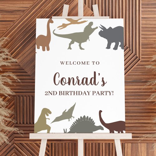 Modern Dinosaur Birthday Party Welcome Foam Board