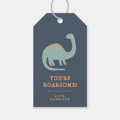 Modern Dinosaur Kids Personalized Gift Tag