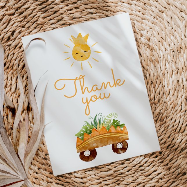 Modern Dinosaur White Baby Shower Thank You Card (Creator Uploaded)