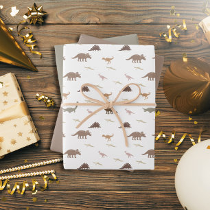 Modern Dinosaur Wrapping Paper Set
