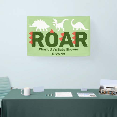 Modern Dinosaurs Roar Baby Shower Banner