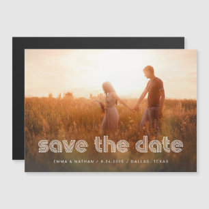 Modern Disco Text Photo Save the Date Magnetic Invitation