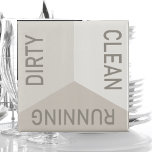 Modern Dishwasher Dirty Clean Running Reversible Magnet<br><div class="desc">Wonderful modern neutral colors. Help keep organized in your home kitchen or office break room. Easy to read dirty,  clean and running dishwasher magnet. Simple to use just reverse the side to correspond with the status of your dishes.</div>