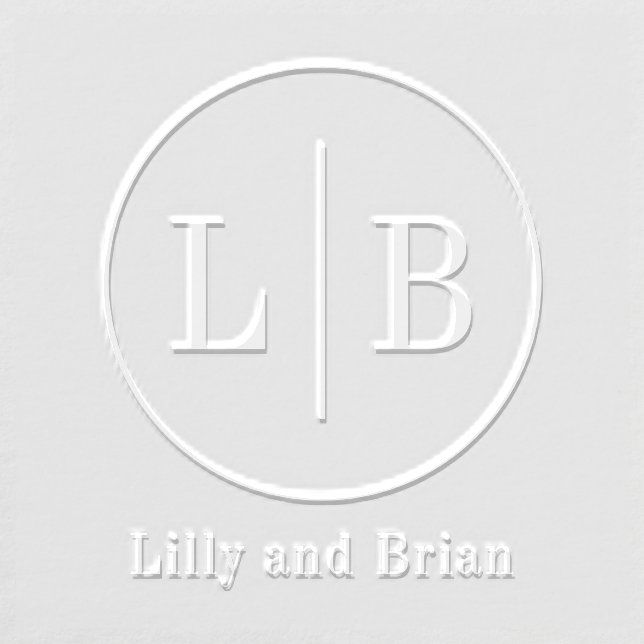 Modern Divider Wedding Logo Couple Custom Embosser (Design)